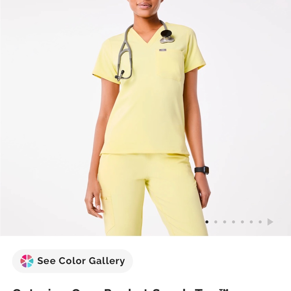Figs Catarina Scrub Top in Sunlight size XL